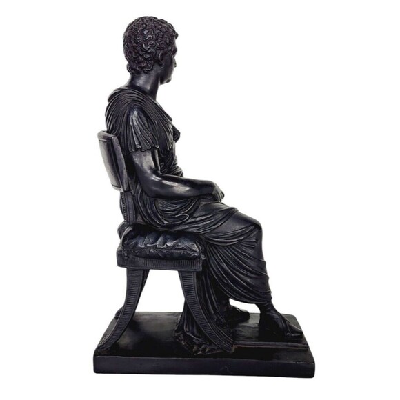 Antique Neoclassical Meneandro Greek Athenian Dramatist Plaster Sculpture Statue - Picture 4 of 8